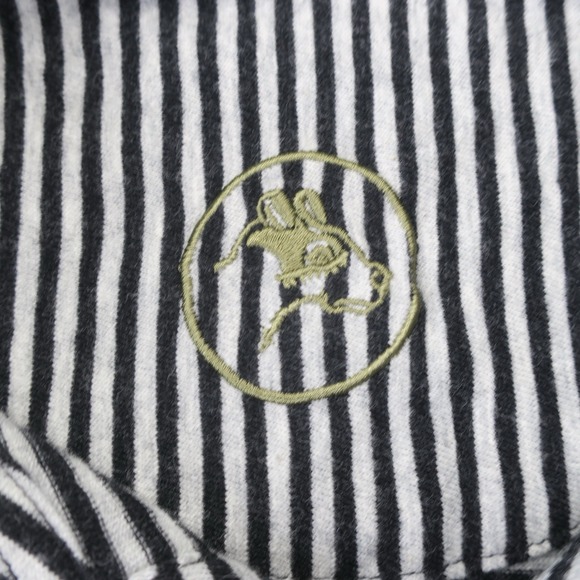 H Goose Polo Shirt Mens Large Black Gray Striped Cotton Trusted Field‎ Companion - Picture 5 of 11